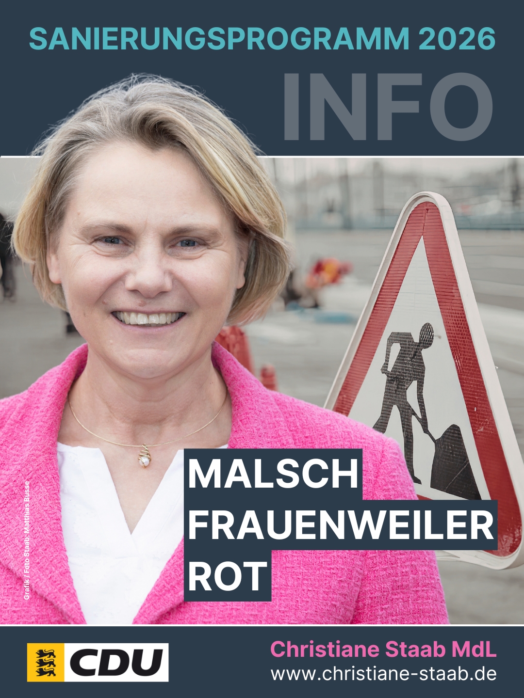 Sanierungsprogramm 2026 / Christiane Staab MdL (Grafik: Busse)